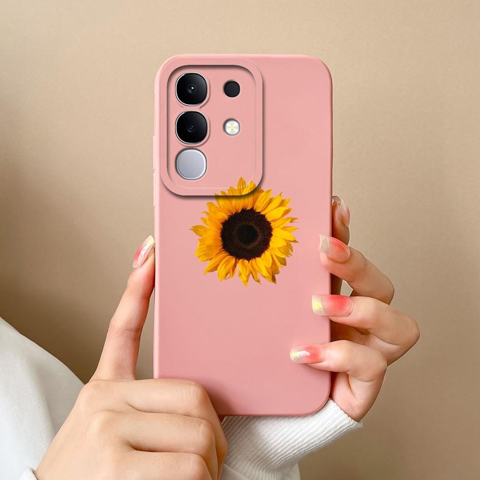 Для Vivo Y29 Y29S Y39 S19 Pro Y19S V30 V40e V50 Y04 T4x iQOO Z9s V40 Lite(ИДН) Чехол Pretty Butterfly Daisy Soft Silicone Anti Drop Shell для Vivo Capa