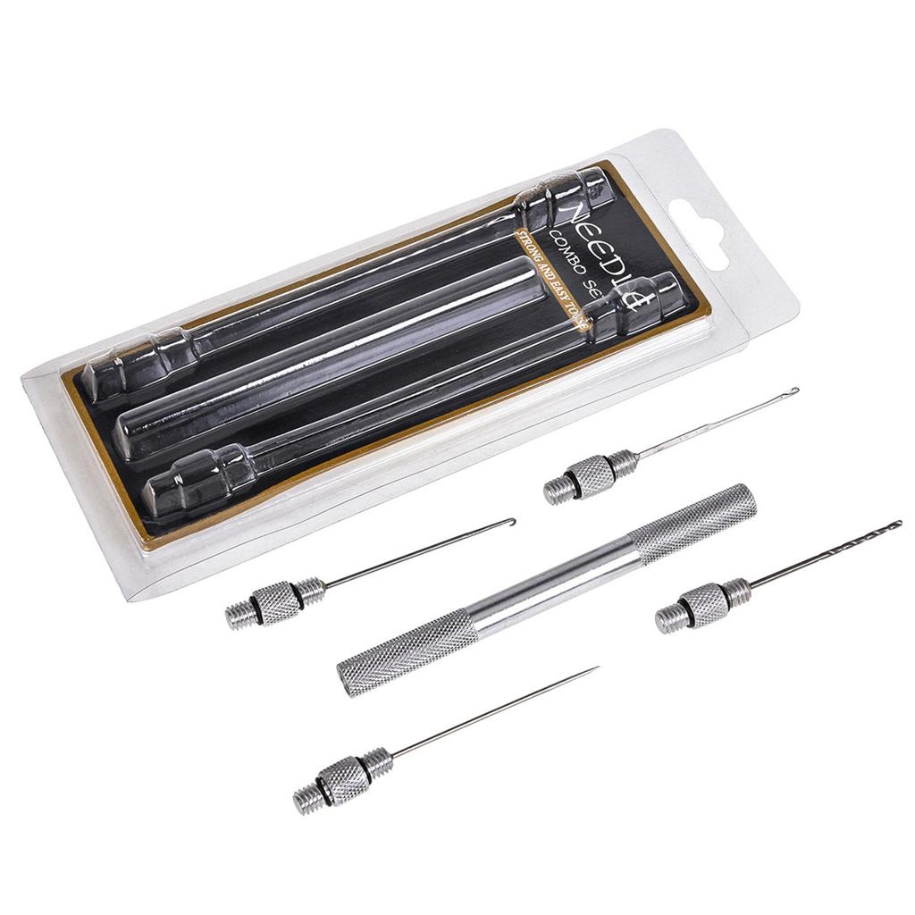 Bait Needle Stainless Steel Fish Stringer 5 In 1 Carp Fishing Bait Needle Tool Set Drilling Hook Needle For Making Rigs