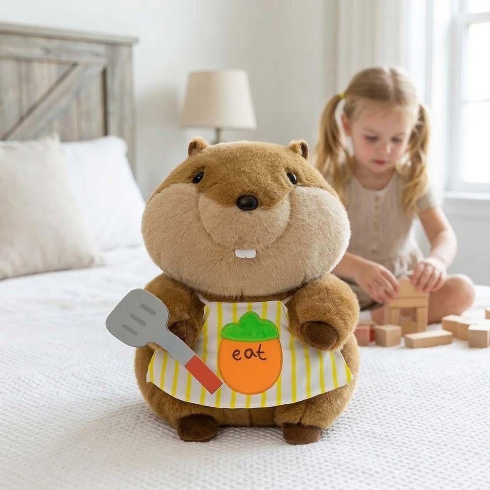 Throw Pillow Groundhog Plush Toy Stuffed Animals Big Tooth Mouse Doll Baby Infants