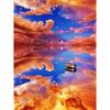 Алмазная вышивка Море 3D Круглая Алмазная картина Огненное облако Вышивка крестом Круглая Полная дрель