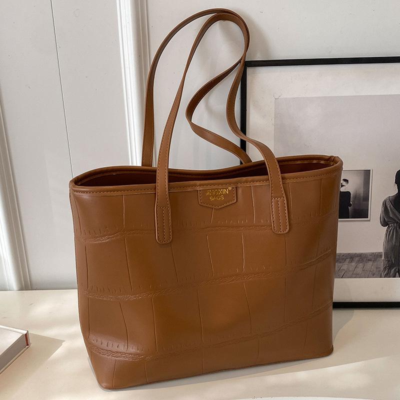 Вместительная сумка-тоут для женщин, высококлассная простая клетчатая сумка, сумка на плечо, трендовая