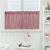 Kitchen Window Plaid Short Curtain Lace Valance Through Rod Drape Home Decor