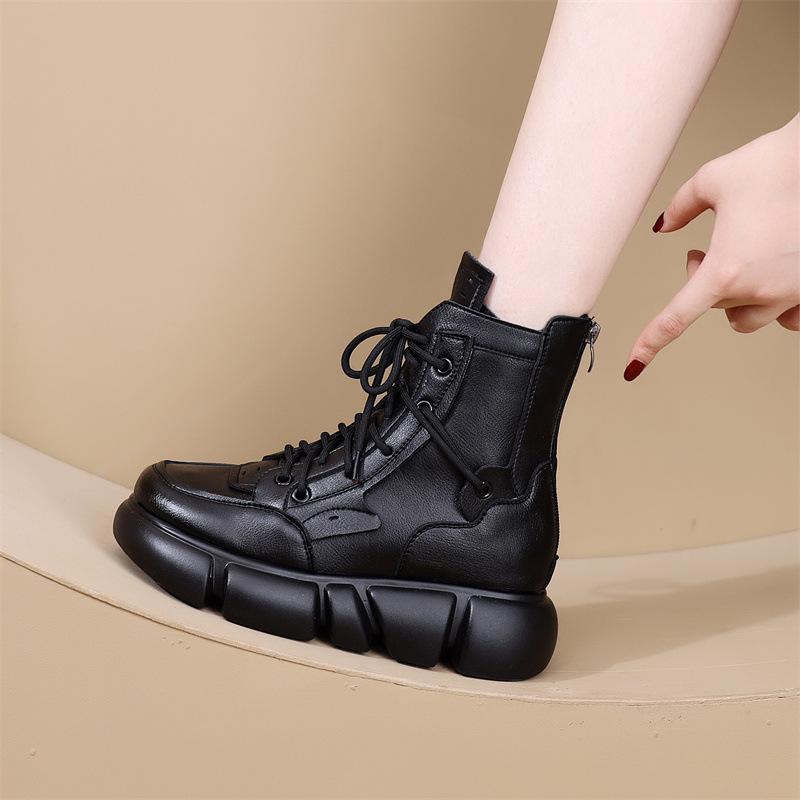 Кожаные сетчатые перфорированные ботинки Мартина женские 2025 новые лето, осень и зима мягкая подошва сетчатые ботинки универсальные дышащие на плоской подошве тонкие