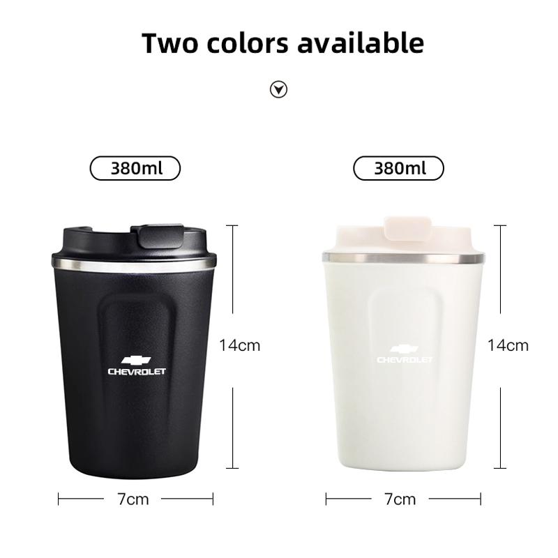 380ML Coffee Thermos Car Interior Stainless Steel Water Cup For Chevrolet Cruze Malibu Colorado Suburban Equinox Blazer Camaro
