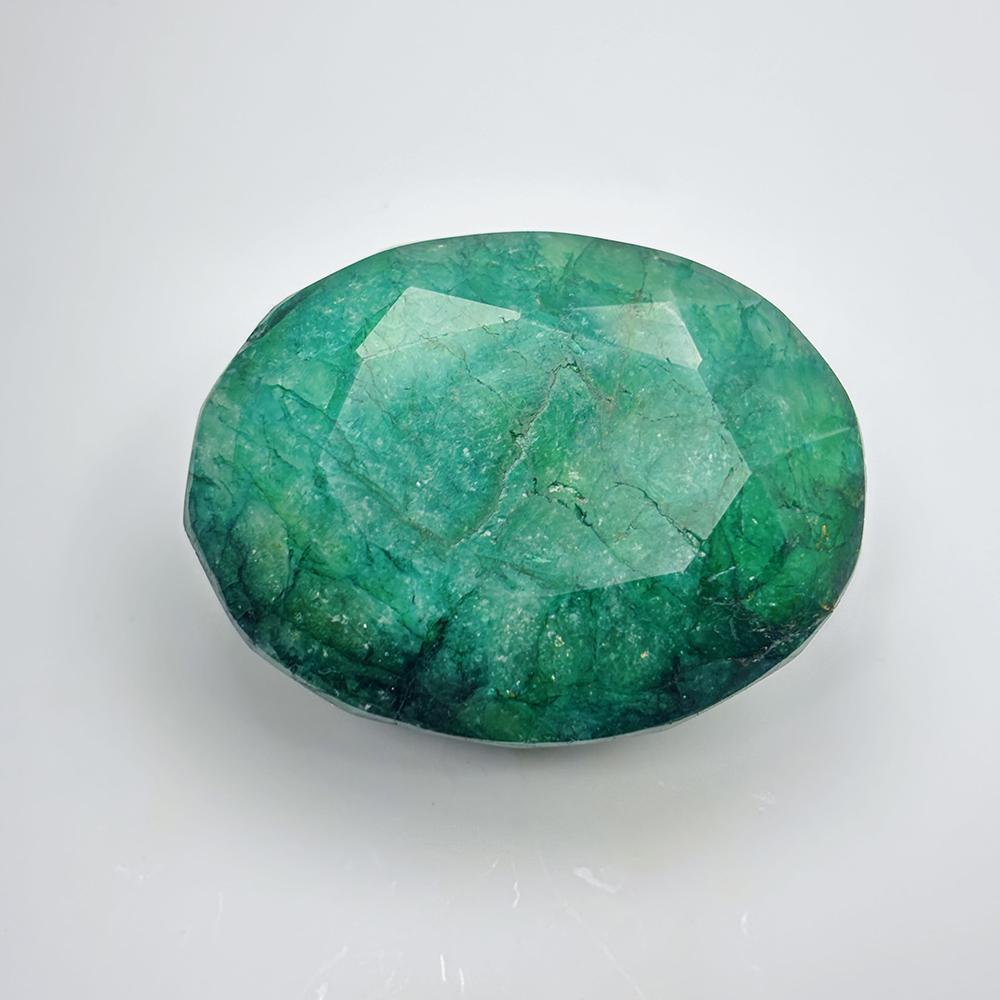 Natural Green Emerald Loose Gemstone 185 ct Oval Cut Zambian for Jewelry Making and Gem Collections