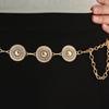 Gold Adjustable Buckle Long Waist Belt Dress Body Chain For Women Vintage Openwork Metal