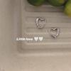 Серьги-каффы в виде сердца: Серебро 925 пробы, Женский корейский дизайн высокого класса, Нишевая личность, Стиль интернет-знаменитости, Подвески и пусеты.