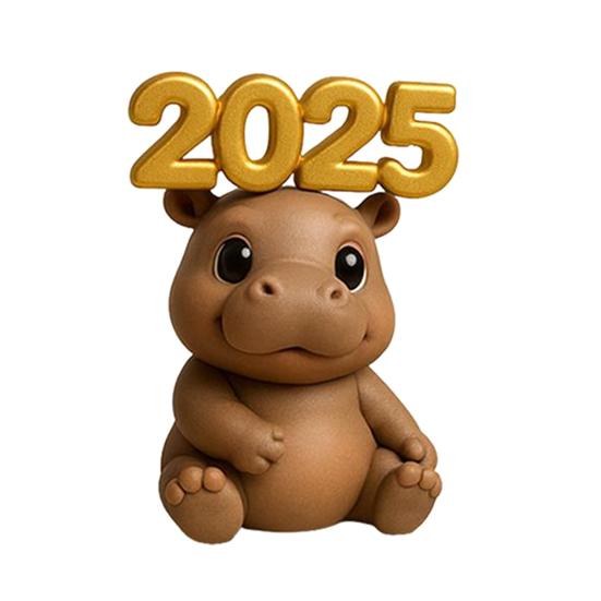 Календарь Адвента Moo Deng 2025 24 дня Обратный отсчет до Рождества с акриловыми украшениями в виде гиппопотамов Сюрпризы для детей и взрослых