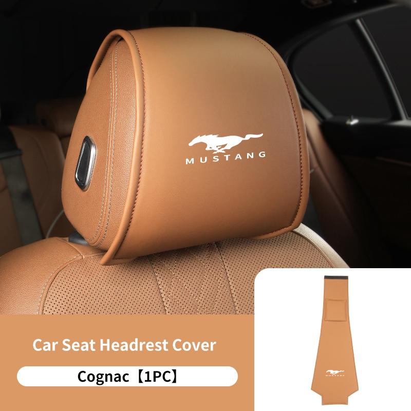 PPWE7 1/2PCS Leather Car Seat Headrest Protective Cover Auto Interior Accessories For Ford Escort KA Flex Everest KA Expedition Falcon