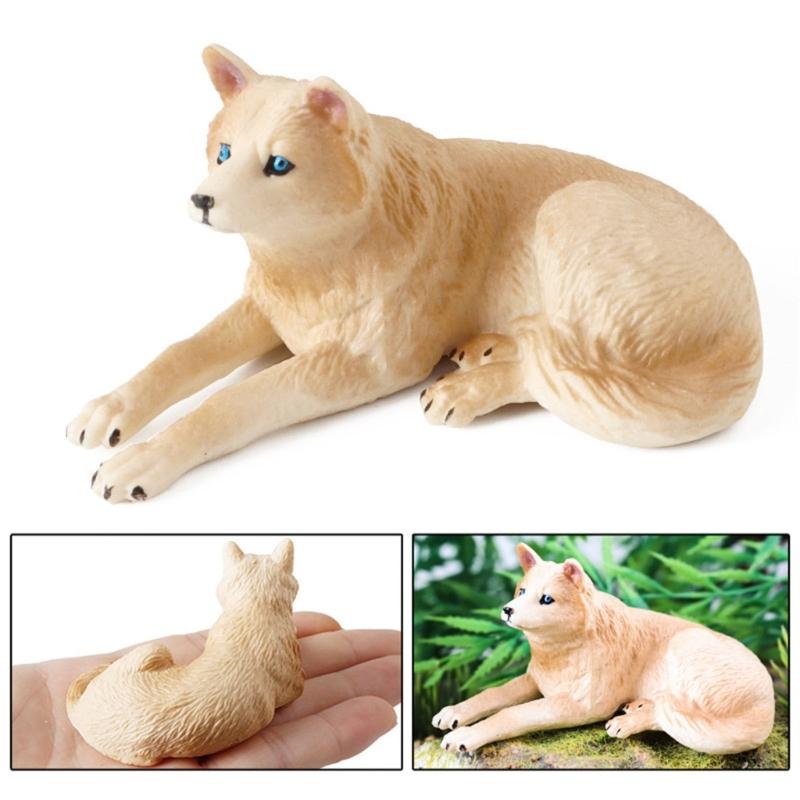 Фигурки волков Набор из 4 шт. Реалистичные фигурки животных для ландшафтных украшений Развивающая игрушка Подарок на день рождения