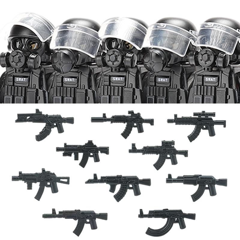Городская полиция Китай Спецназ Конструктор Штурмовой солдат Фигурки SWAT Маска газовой защиты Военное оружие Кирпичики Игрушки Дети