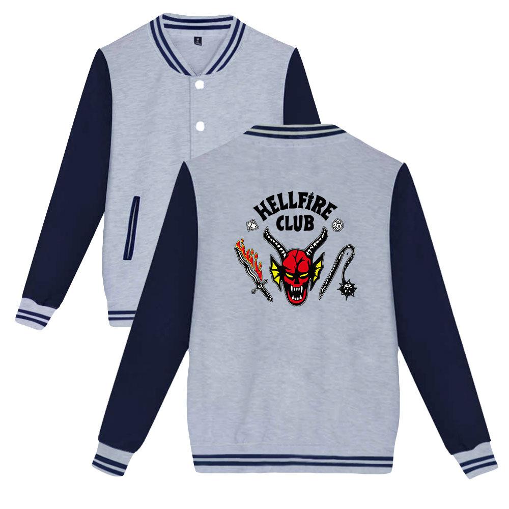 Fashion Unisex Hellfire Club Printed Sweatshirt Women/Men's Outdoor Sport Hoodie Jackets