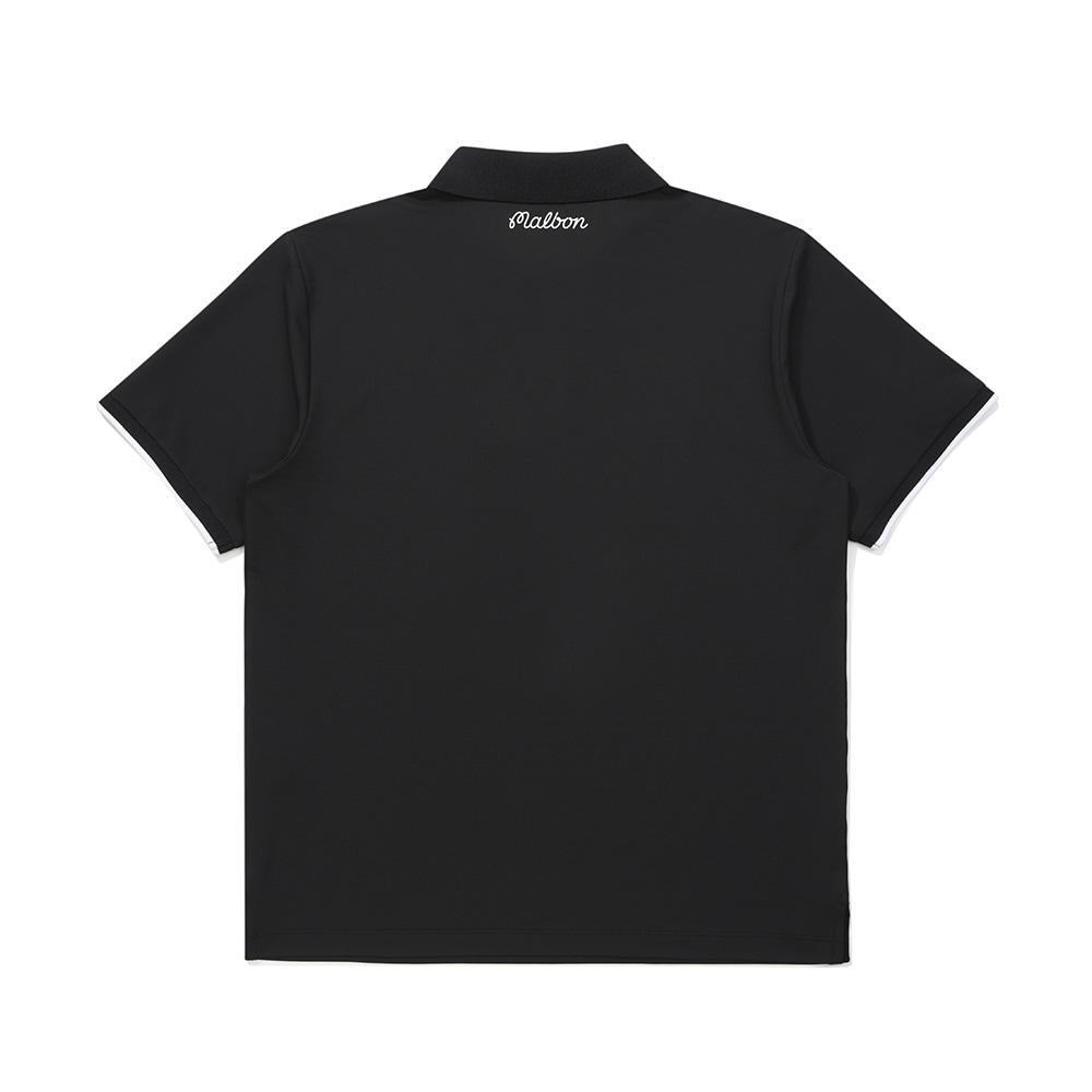 MALBON GOLF Functional Short Sleeve Polo Shirt Black (Man)