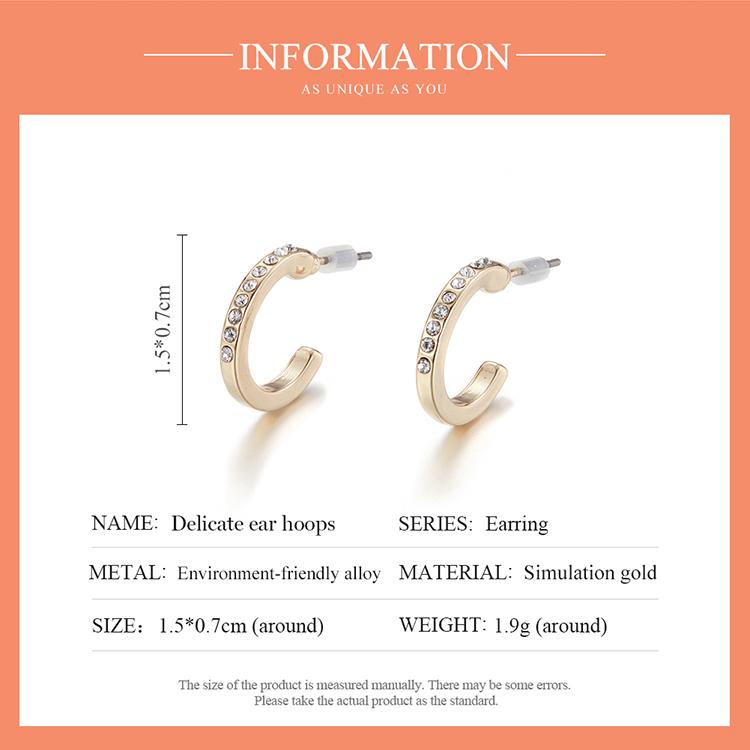 Bisaer Bright Colorful Rhinestones Circular Shape Stud Earrings for Women Fine Jewelry