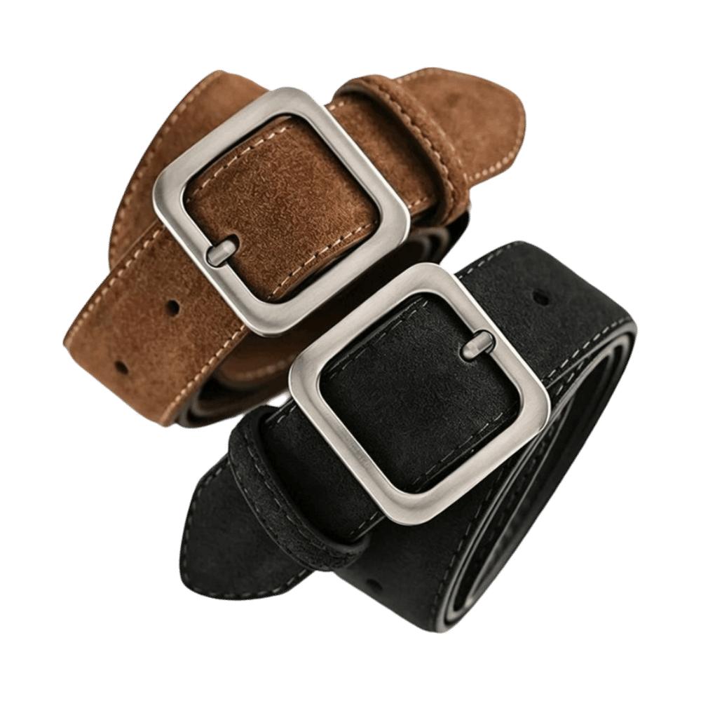 Minimalist Suede Belt PU Leather Square Buckle Belt Vintage Decorative Belt For Women