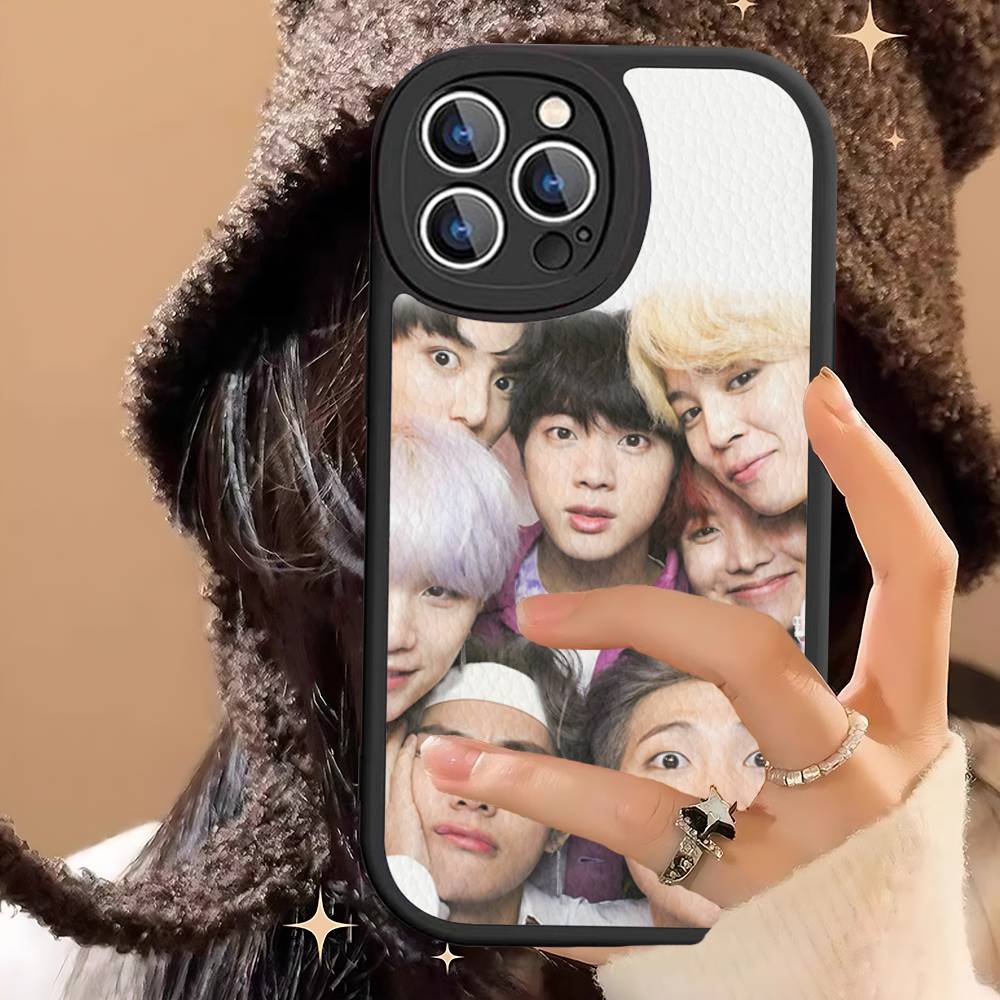 Корейская Kpop группа BTS Bangtan Boys Кожаный Чехол для Телефона Для IPhone 16 15 14 13 12 11 Pro Max Plus Чехол