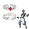 Anime Demon Slayer Ring Kimetsu No Yaiba Kamado Tanjirou Inspired Adjustable Ring For Fans Cosplay Props Jewelry Gift