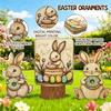 Wooden Handicrafts, Rural Ornaments, Cute Easter Rabbits, Easter Party Gifts