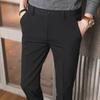 "Мужские облегающие корейские черные эластичные повседневные брюки Four Seasons - модный молодежный стиль K902"