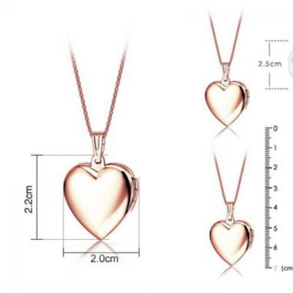 Fashion Lover Chain Jewelry Heart Shaped Pendant Photo Picture Locket Necklace