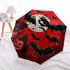 Halloween Moonlit Night Bat Pumpkin Decorative StickerUmbrella, Portable 3-Fold Umbrella for Men & Women,Christmas Gift ES326