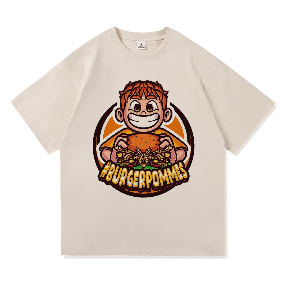 Burgerpommes 2 футболка модная мужская Harajuku эстетическая милая футболка Icrimax унисекс высокое качество мультфильм повседневные хлопковые футболки рубашки
