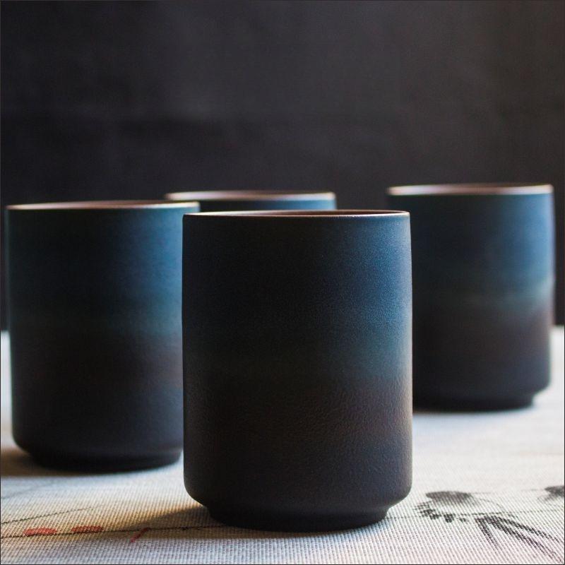 Ресторанная кофейная чашка Kiln Японские керамические кружки Кофейные чашки Большая чашка для воды Японская простая градиентная кружка Посуда для напитков Кухня