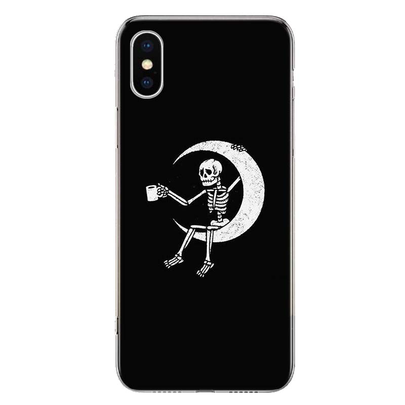 Чехол для телефона Spooky Skull Funny Dance Skeleton для Apple iPhone 11 12 13 15 Ultra 14 Pro 7 XR X XS Max 6S 8 Plus + Mini SE Print