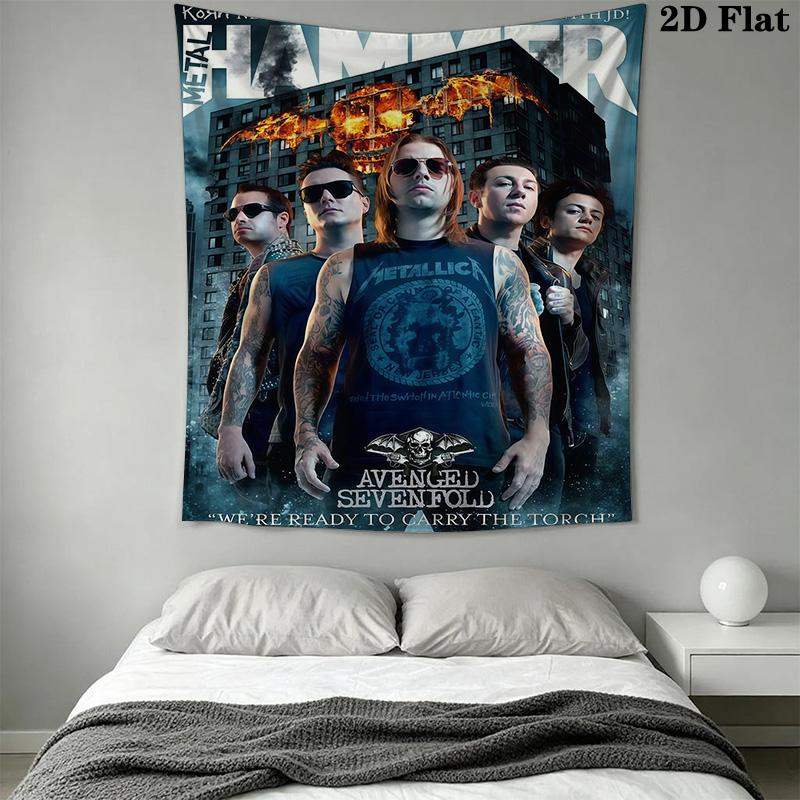 Sevenfold Tapestry Dark Art Decor Tapestry Wallmounted Fashion Print Background Wall Hanging Cloth Wall Covering Decoration Background Cloth