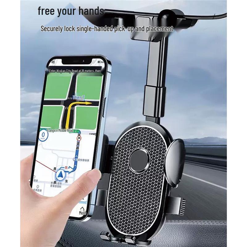 Adjustable Multi-Angle Car Rearview Mirror Phone Holder