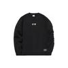 Embroidered Logo Loose Fleece Crew Neck Sweatshirt Men Tops Black AWDQD27-3