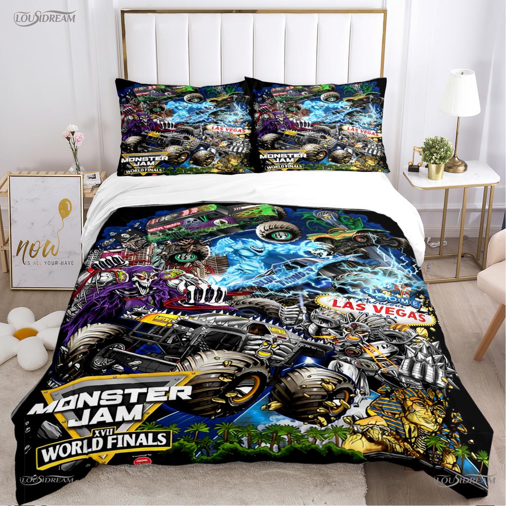 Monster Jam Truck Casal All Season Duvet Cover Comforter Bedding Set Soft Quilt Cover and Pillowcases Single/Double/Queen/King