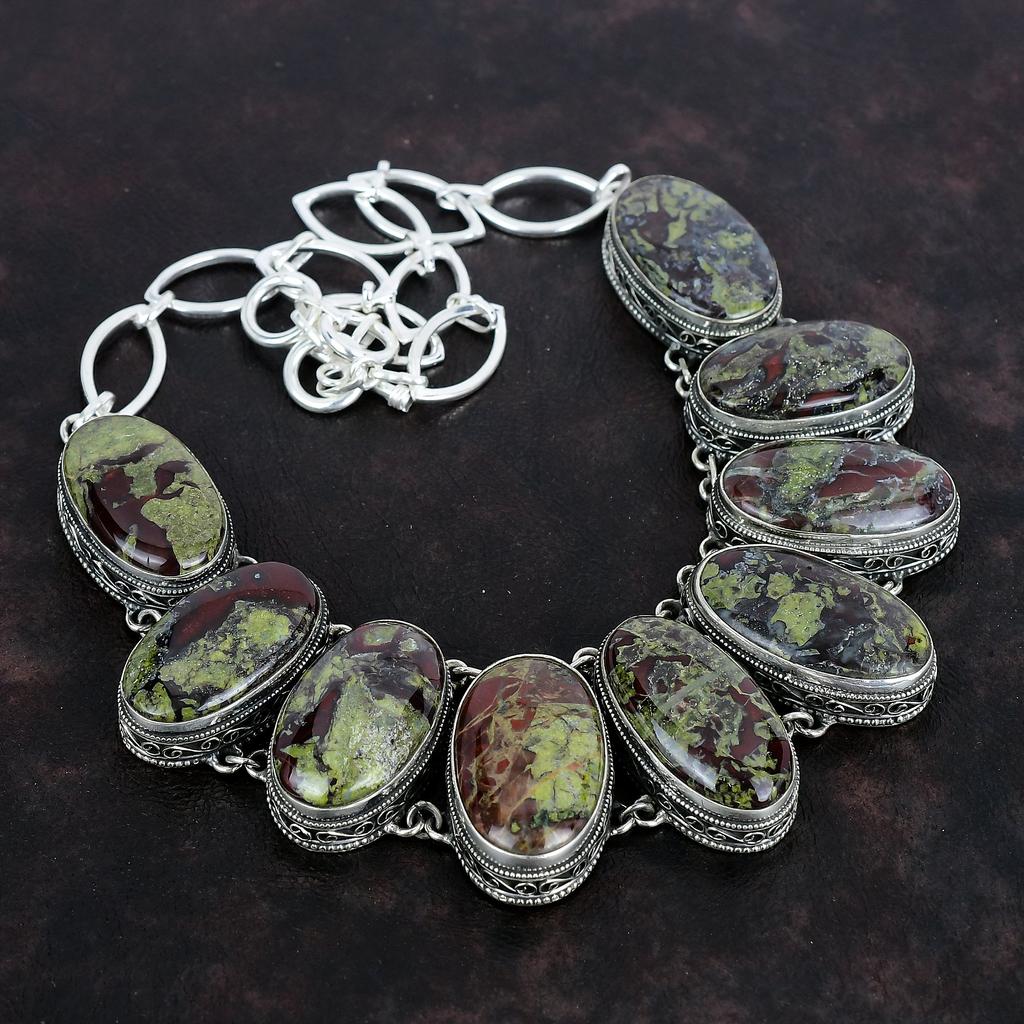 Ожерелье из драконьего кровавого камня, ожерелье из стерлингового серебра 925 пробы, регулируемое ожерелье из цепочки, винтажное ожерелье из драгоценных камней, подарок на помолвку, ювелирные изделия ручной работы