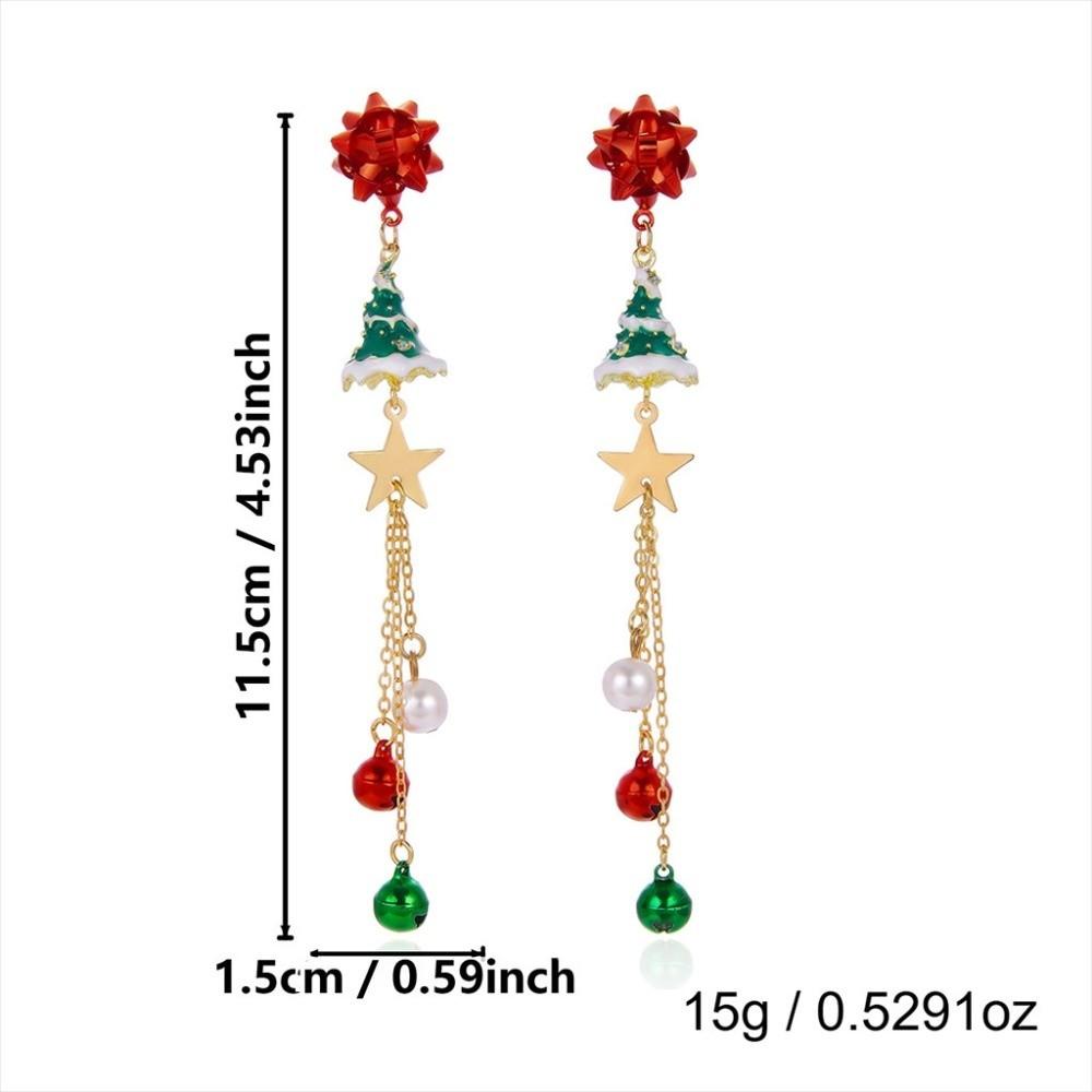 Star Christmas Dangle Earrings Wreath Christmas Drop Earrings Women Gifts