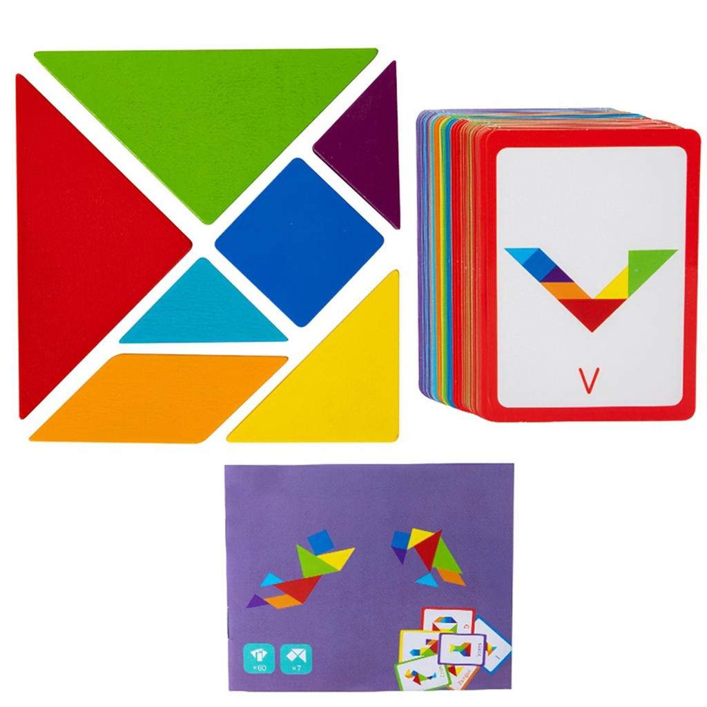 Wooden Tangram Puzzle Toys, Geometric Shape Toys, Parent Child Interactive Educational Toys, Holiday Gifts And Birthday Gifts.