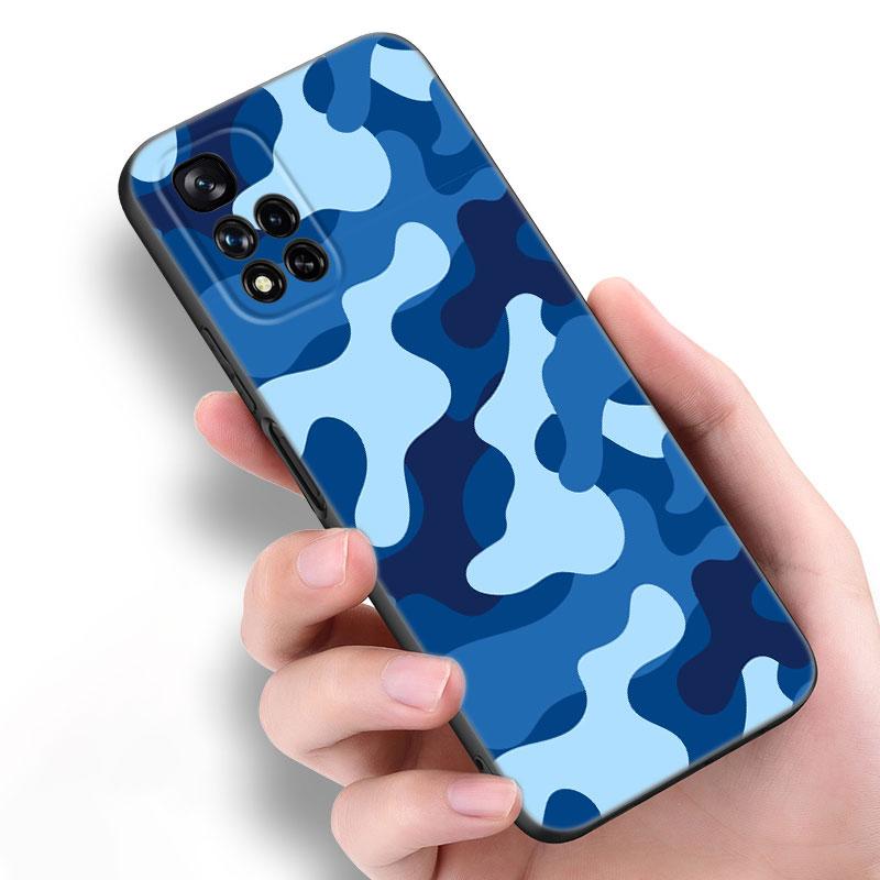 Камуфляжный Армейский Черный Силиконовый Чехол для Телефона Для Xiaomi POCO X3 X4 NFC F5 M3 M4 M6 X5 X6 Pro F3 F4 GT 5G C55 C65 M5