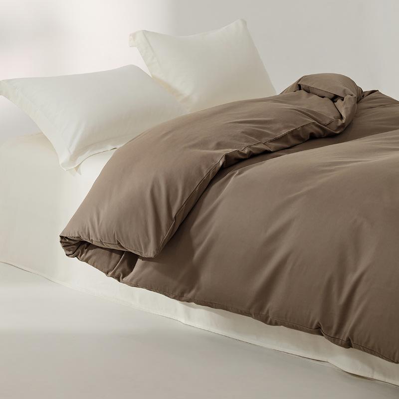 Пододеяльник из длинноволокнистого хлопка, с начесом - Теплый, Однотонный, Простой дизайн для зимы (Одинарный/Двойной)