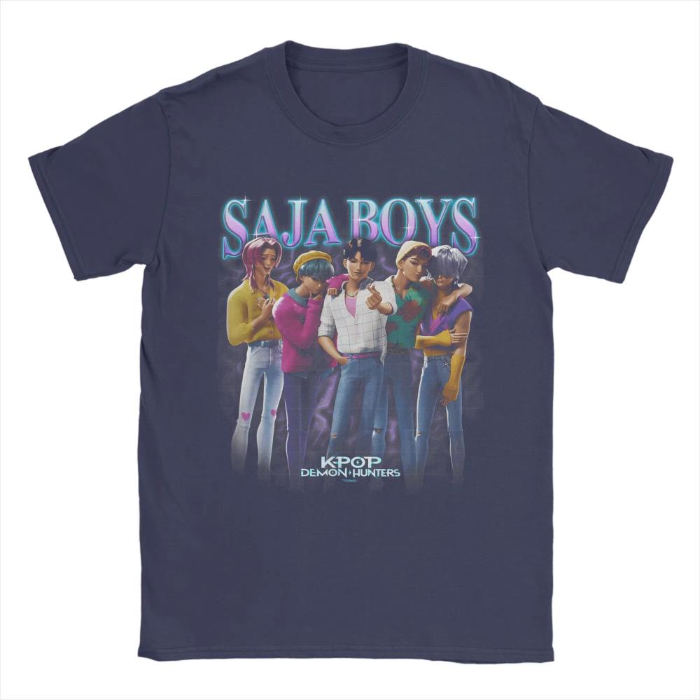 Saja Boys Movie K Pop Охотники на демонов Мужская Женская Футболка Пляжная Мода Футболки Хлопок Круглый Вырез Одежда Оверсайз Уличная Одежда Футболка