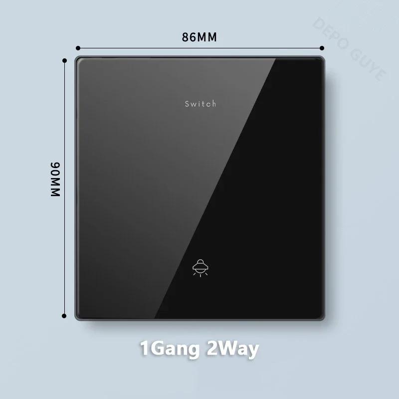 Стандарт Великобритании 20 Вт Type-C розетка для быстрой зарядки универсальный настенный выключатель света на 2 направления, черное закаленное стекло двойная 3-контактная USB розетка