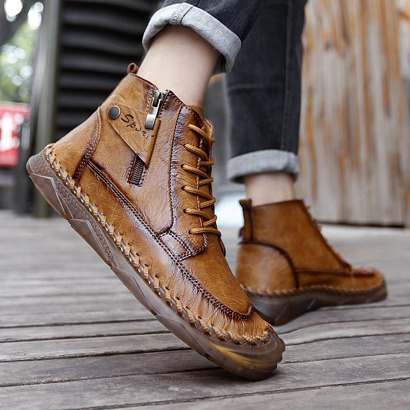 TUINANLE Осенние мужские ботинки Мартин большого размера, кожаные мужские короткие ботинки, трендовая мужская обувь