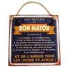 [P9485] - Metal Plaque 'Les Règles Du Bon Matou' Black Brown - 20x20 Cm