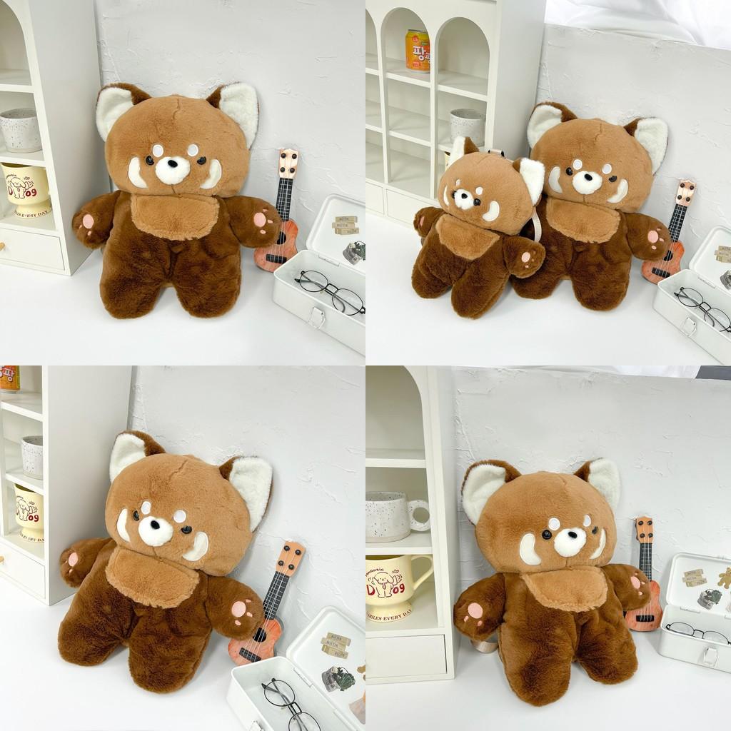 Cartoon Raccoon Plush Doll Backpack Outdoor Shoulder Bag Children Gift Festival