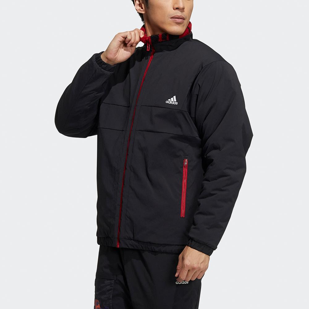 adidas St Aop Boa Jacket Двусторонний флисовый спортивный воротник-стойка Верхняя одежда Мужские куртки Бордовый H39241