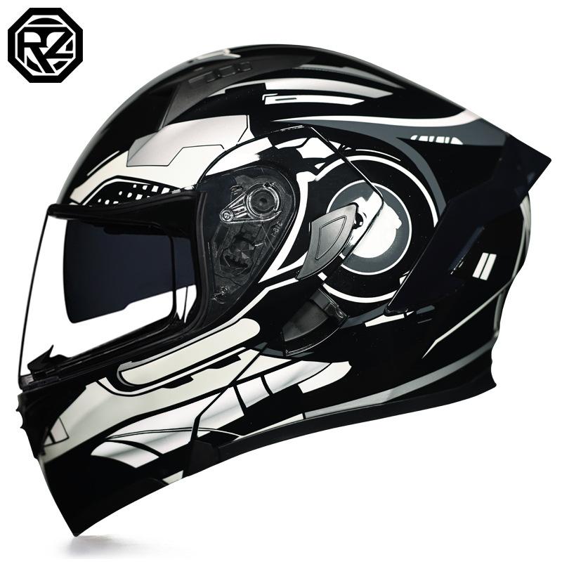 Motorcycle Helmets Men's and Women's Unveiling Helmets Full Helmets Tail Rider Bluetooth Locomotive Men's and Women's Winter Personality Electric