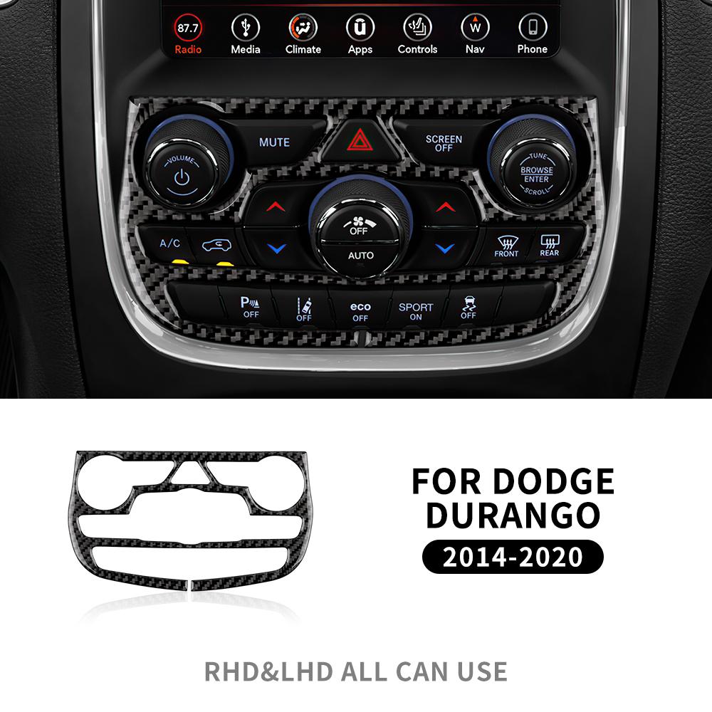 Real Soft Carbon Fiber For Dodge Durango 2014 2015 2016 2017 2018 2019 2020 Car Center AC Frame Sticker Interior Panel Trim QH1