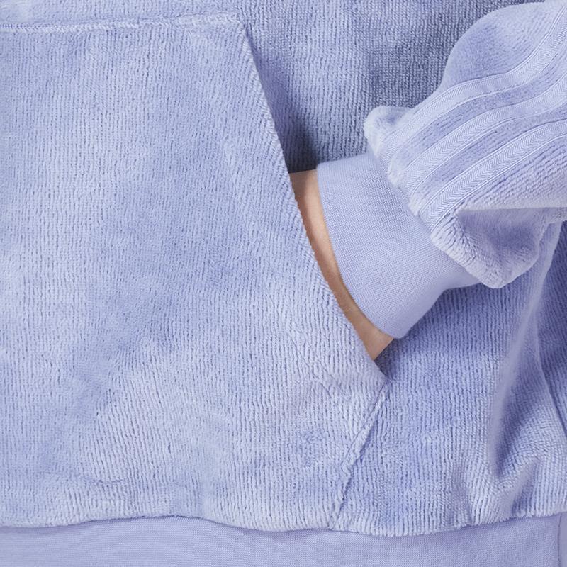 Adidas Мужская флисовая толстовка с вышитым логотипом в полоску, светло-фиолетовая IA8170