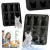 Набор подносов Молд для кубиков льда Французский бульдог Силиконовый 3D форма для льда в виде собаки Производитель 6 ячеек Формы для льда для виски Милые оригинальные подарки