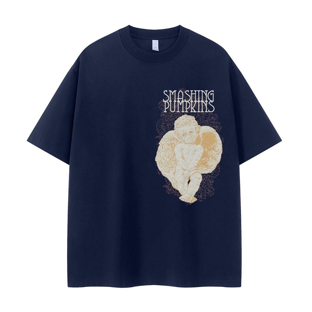 Smashing Pumpkins Band Retro American Street Indie Angel Rock Short-sleeved T-shirt for Men and Women In Summer