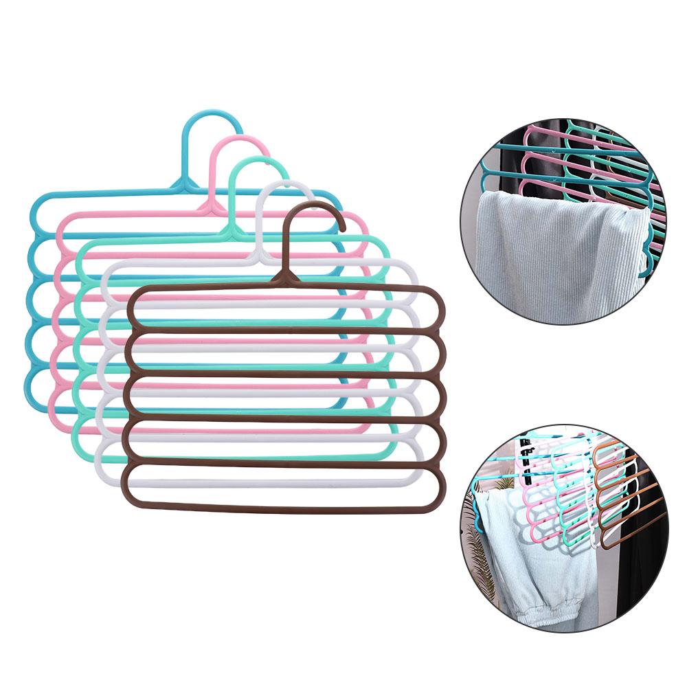 5 Layers Household Bedroom Wardrobe Pants Hangers Clothes Hanger Trousers Hanger Storage Rack