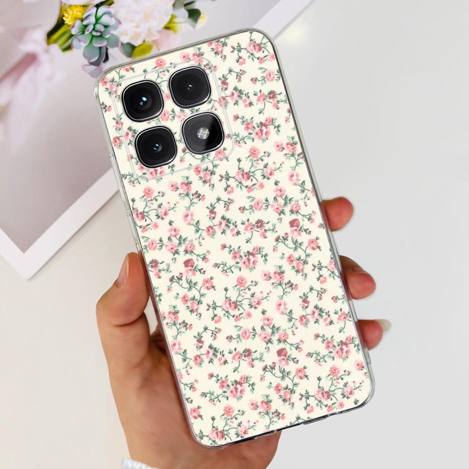 Чехол для Xiaomi 14T Pro Стильный чехол с рисунком цветов 6,67'' Прозрачный силиконовый чехол для телефона Для Xiaomi Mi 14T 14TPro Mi14T Мягкий чехол